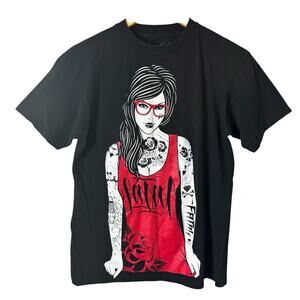 Fatal Graphic T-Shirt Women’s Tattoo Biker Streetwear Gothic Punk Black Rocker